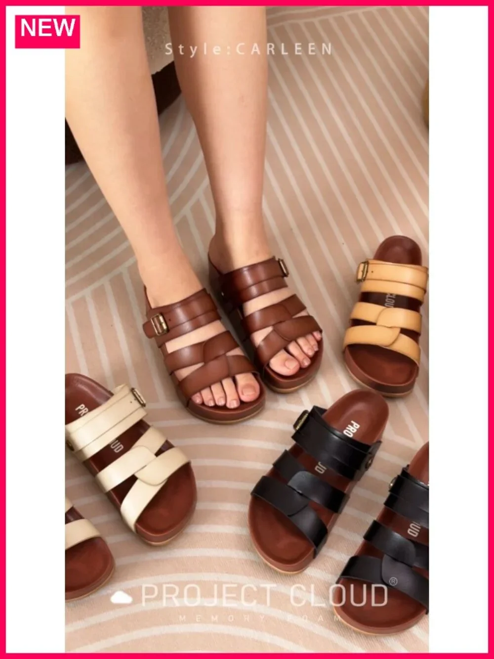 Strappy Platform Wedge Sandals with Plush Soft Insole, Non-Slip Sole